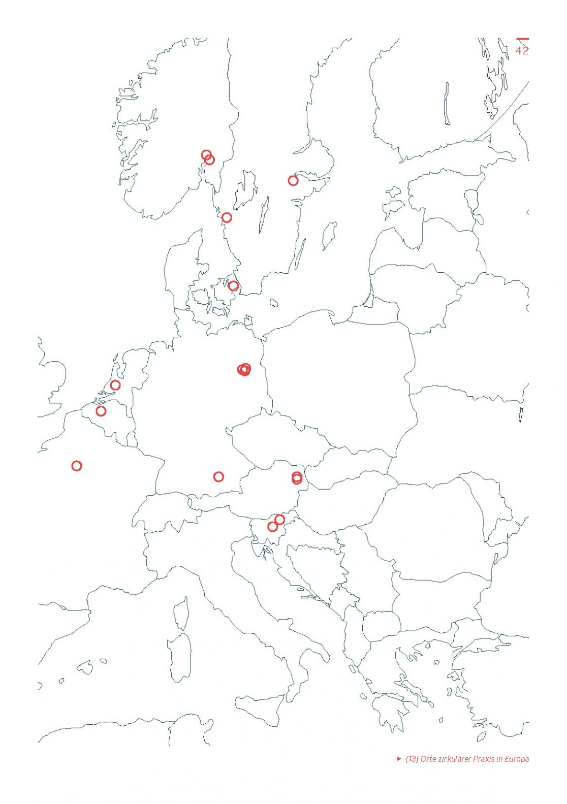 Orte zirkulärer Praxis - Europakarte