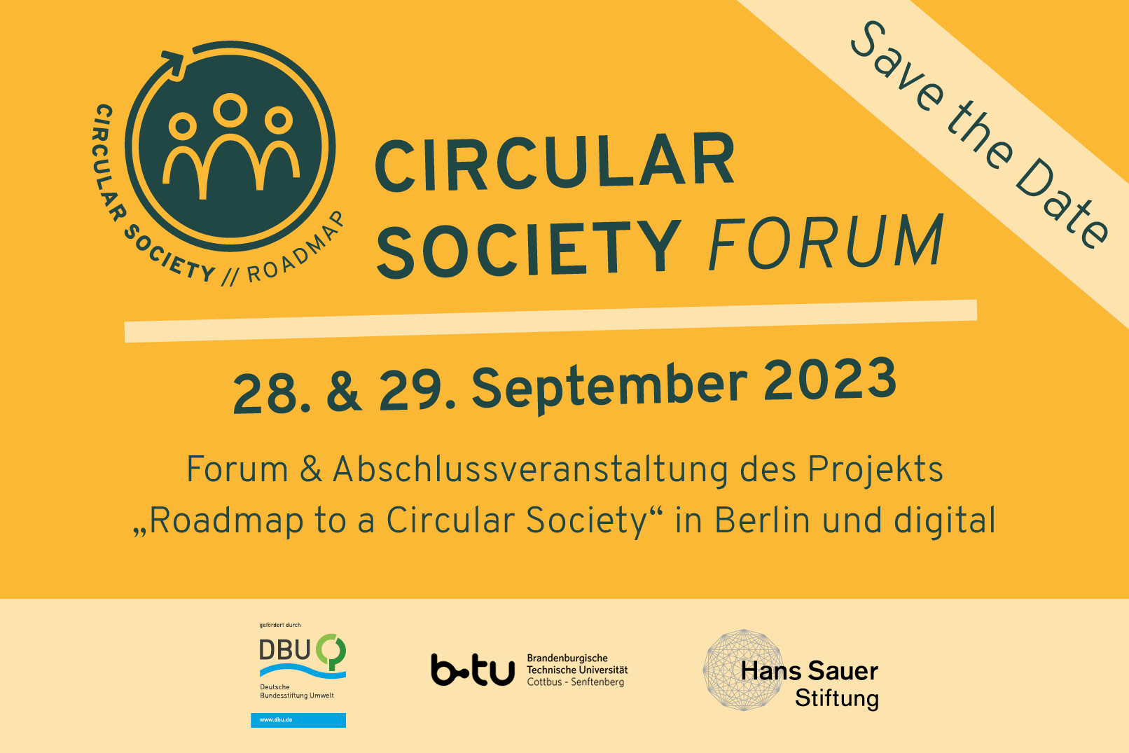 Am 28. und 29. September 2023 findet das 3. Circular Society Forum statt, digital und in Berlin.